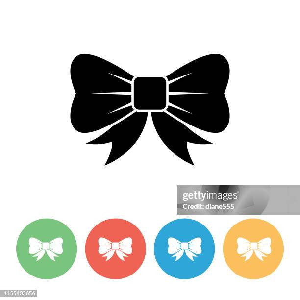 christmas icon on a flat circle - bow-and-arrow-icon stock illustrations