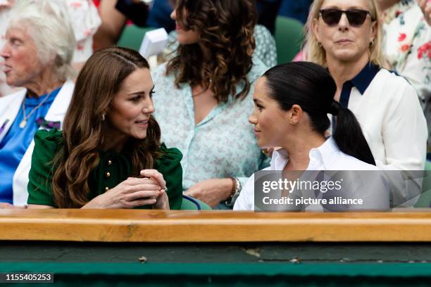 July 2019, Great Britain, London: Tennis: Grand Slam/WTA-Tour - Wimbledon, singles, women, final, S. Williams - Halep : Kate, Duchess of Cambridge...