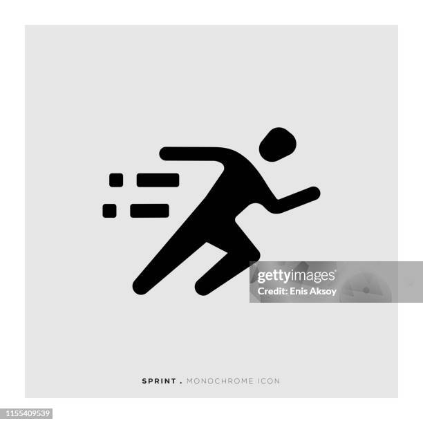 sprint icon - empty running track stock illustrations