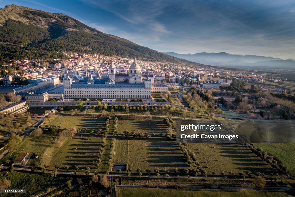 Aerial view of the Monastery of El Escorial_Madrid_Spain
