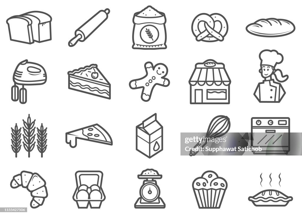 Bakery Line Icons Set