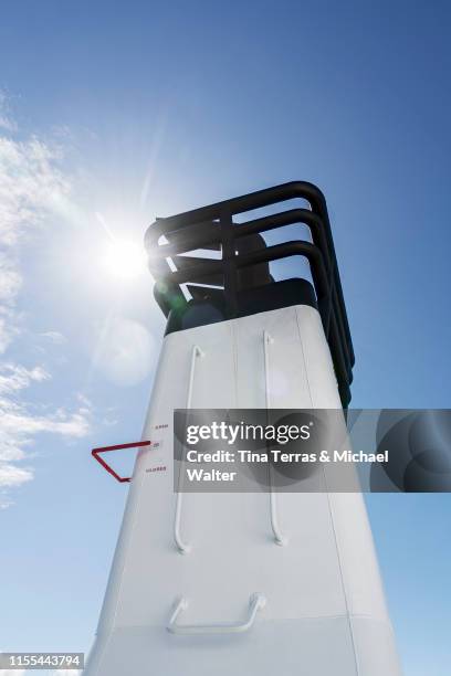 details of a ferry on the north sea. (syltfähre) - ship funnel stock pictures, royalty-free photos & images