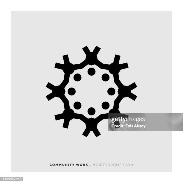 ilustraciones, imágenes clip art, dibujos animados e iconos de stock de icono de trabajo comunitario - gray background smile