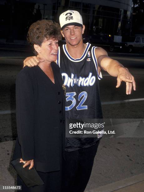 Actor Mark Wahlberg and mother Alma Wahlberg attend the "Renaissance Man" Hollywood Premiere on May 31, 1994 at Pacific's Cinerama Dome in Hollywood,...