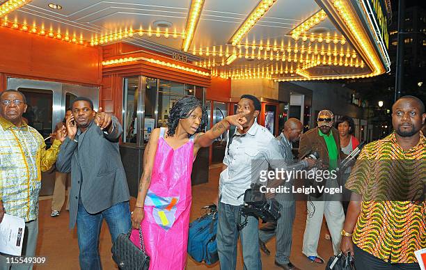 Director Djo Munga and founder of New African Empower Suzanne Africa Engo attend a screening of MTV MOVIE AWARD Winner For African Movie VIVA RIVA!...