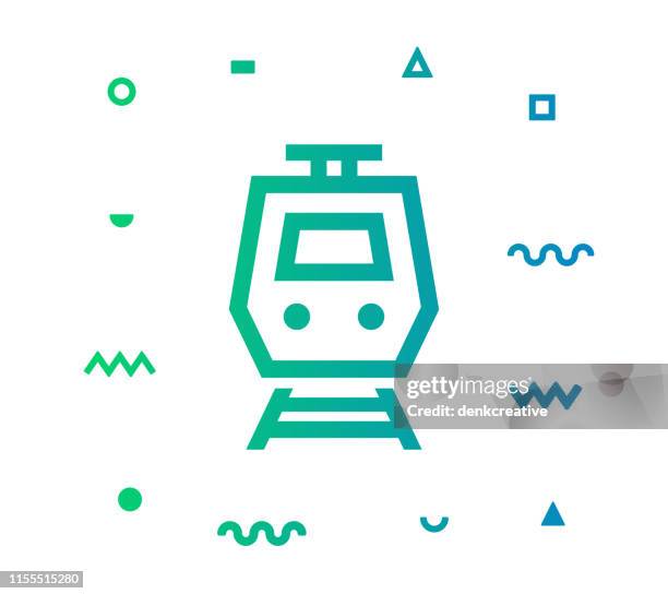 subway line style icon design - speeding locomotive stock illustrations