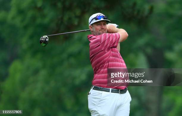 Steven Wheatcroft hits a drive during the first round of the BMW Charity Pro-Am presented by SYNNEX Corporation held at Thornblade Club on June 6,...