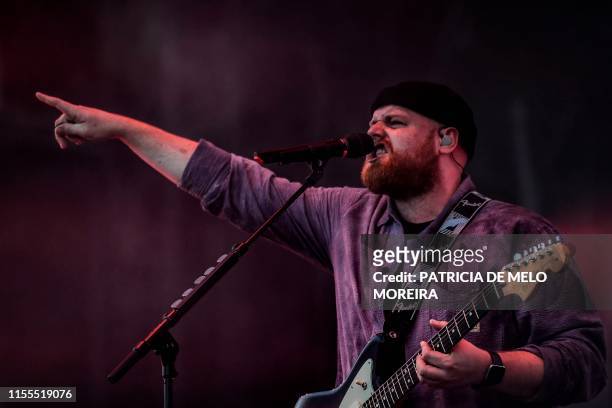 British singer Tom Walker performs on the third day of the 2019 Alive Festival in Oeiras in the outskirts of Lisbon on July 13, 2019.