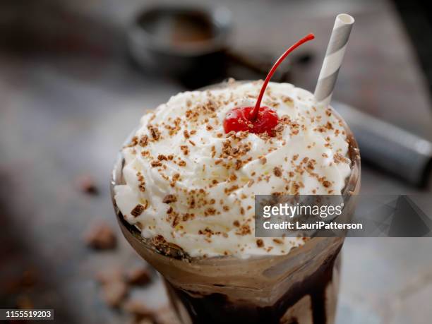 chocolate milkshake - chocolate milkshake stock pictures, royalty-free photos & images