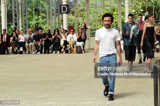 Designer Marco De Vincenzo attends the Marco De Vincenzo fashion show during Pitti Immagine Uomo 96 on June 12, 2019 in Florence, Italy.