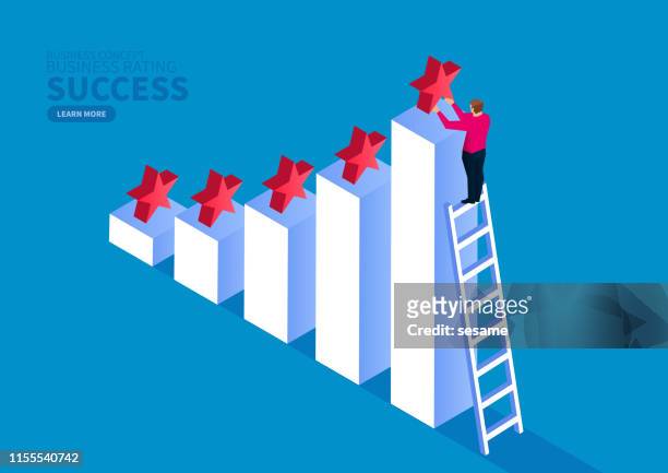successful business and business service feedback rating - business success stock illustrations