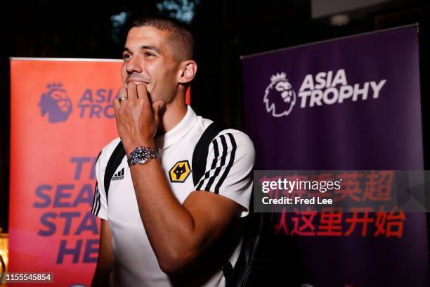 The Nuno Conor Coady of Wolverhampton Wanderers Interview after arrival at the hotel the Premier League Asia Cup on July 14, 2019 in Shanghai, China.