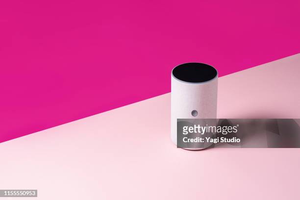 smart speaker in studio - digital assistant stock pictures, royalty-free photos & images