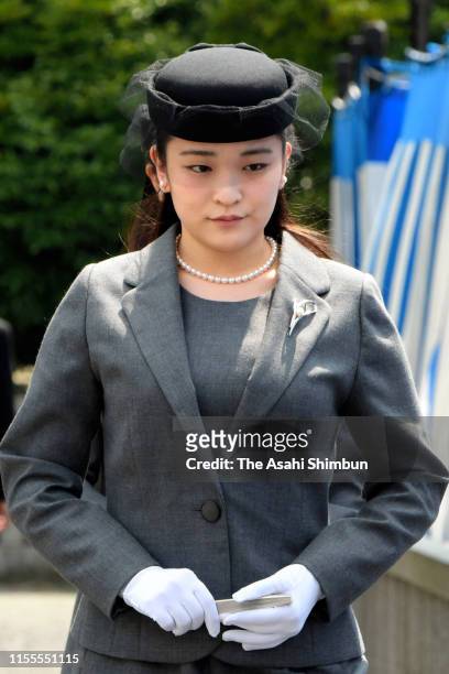 Princess Mako of Akishino attends the 5th anniversary memorial to commemorate Prince Katsura at Toshimagaoka Cemetery on June 08, 2019 in Tokyo,...