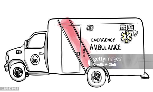 krankenwagen medizinischer verkehr - rettung stock-grafiken, -clipart, -cartoons und -symbole