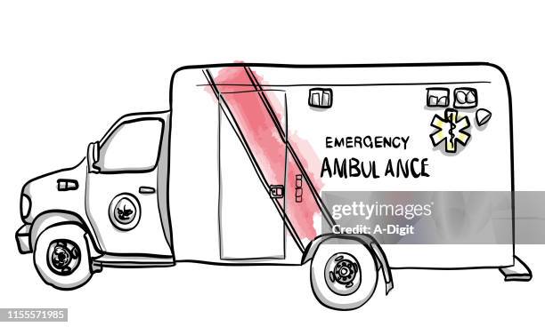 ilustrações, clipart, desenhos animados e ícones de transporte médico da ambulância - ambulance