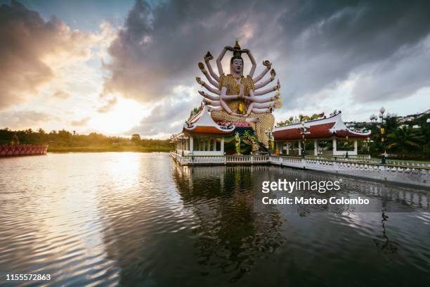 wat plai laem at sunrise, ko samui, surat thani province, thailand - bodhisattva stock pictures, royalty-free photos & images