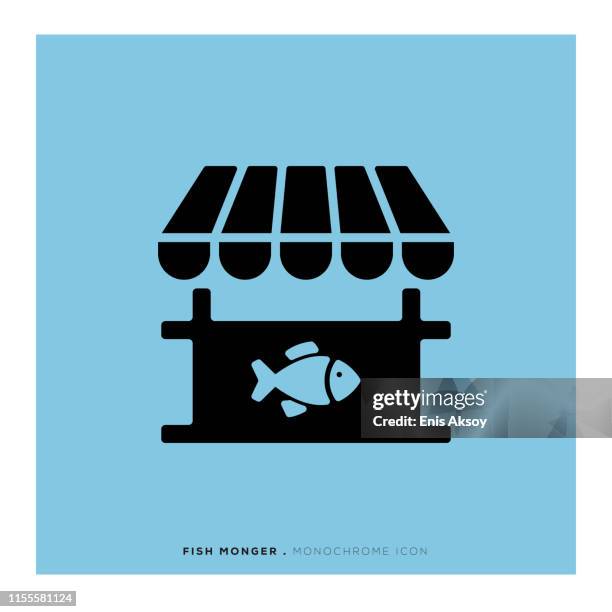 fish monger icon - cod fishing stock illustrations