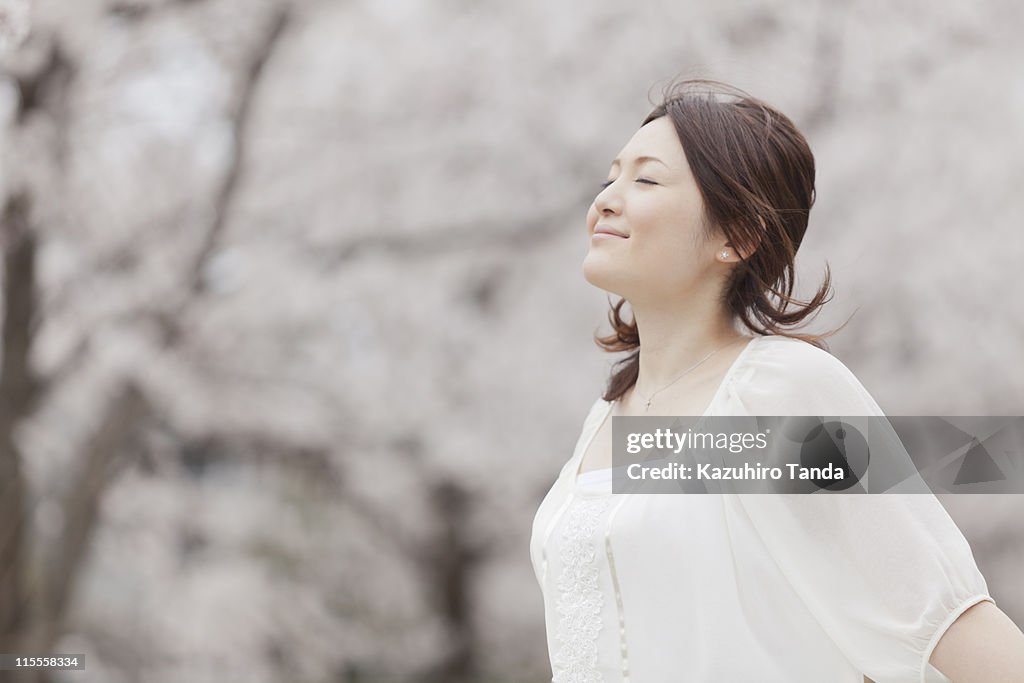 Japanese young woman smiling