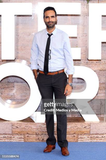 Arturo Barba poses for photos on the red carpet before 'Murder Mystery' premiere at Antara Polanco Fashion Hall on June 12, 2019 in Mexico City,...