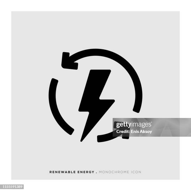 renewable energy icon - wind farm sunset stock illustrations