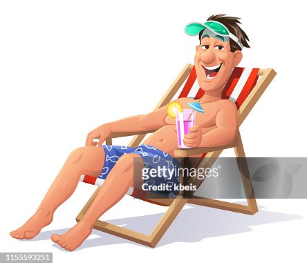 126 Men Relax Beach Cartoon High Res Illustrations - Getty Images