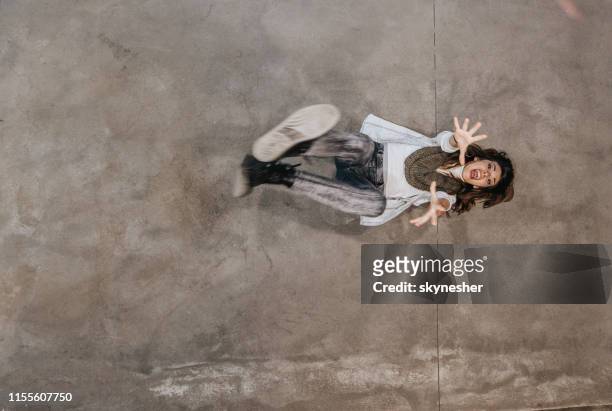 the fear of falling! - women in slips stock pictures, royalty-free photos & images
