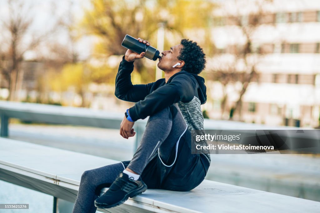 Sportsman resting