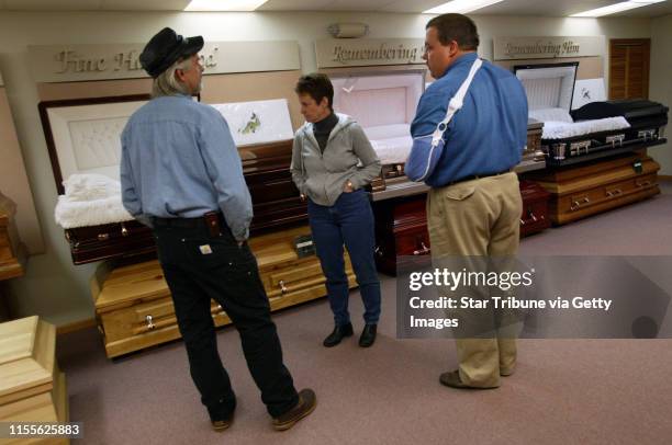 During a visit to the at the Bauman-Vermilion Funeral Home in Tower, MN, to make funeral arrangements for their recently deceased mother, Tim...