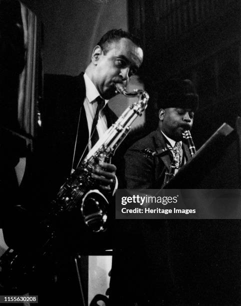 Paul Gonsalves and Lawrence Brown , rehearsal for a Sacred Concert, Cambridge, 1967. On February 20 Duke Ellington?s 15-piece ensemble, featuring...