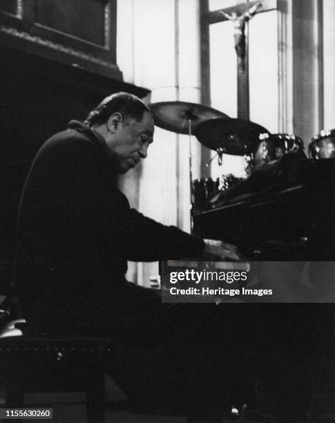 Duke Ellington, rehearsal for a Sacred Concert at Great St Mary's Church, Cambridge, 1967. On February 20 Duke Ellington?s 15-piece ensemble,...