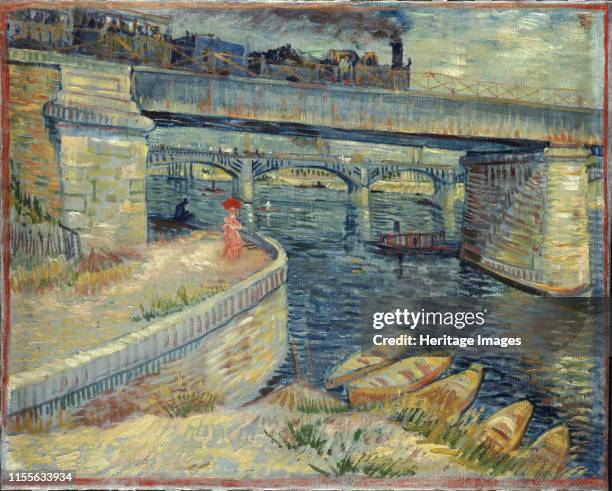 Les Ponts d'Asnières, 1887. Found in the Collection of Foundation E. G. Bührle Collection, Zurich. Artist Gogh, Vincent, van .