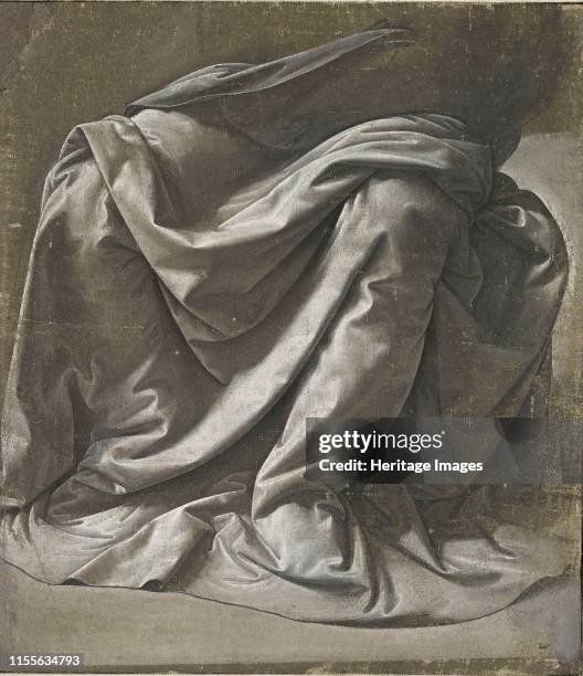 Drapery for a Seated Figure, circa 1478. Found in the Collection of Musée du Louvre, Paris. Artist Leonardo da Vinci .