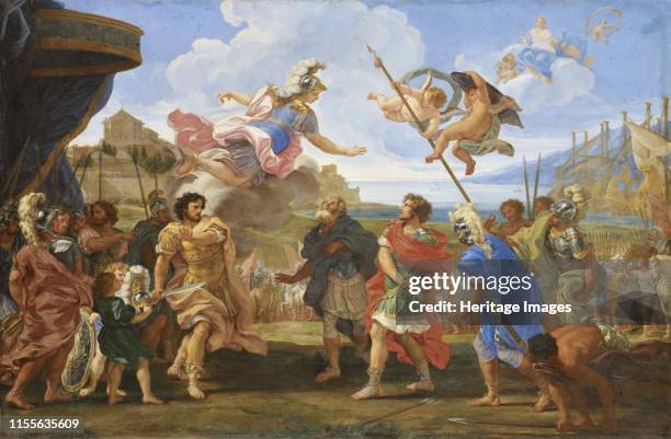 The quarrel between Agamemnon and Achilles, ca. 1695. Found in the Collection of Musée de l'Oise, Beauvais. Artist Gaulli , Giovanni Battista .