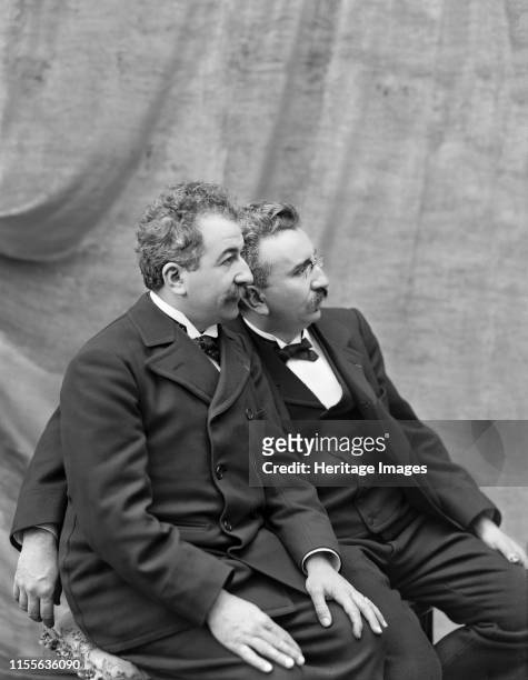 Auguste and Louis Lumière, 1895. Found in the Collection of Institut Lumière. Artist Anonymous.