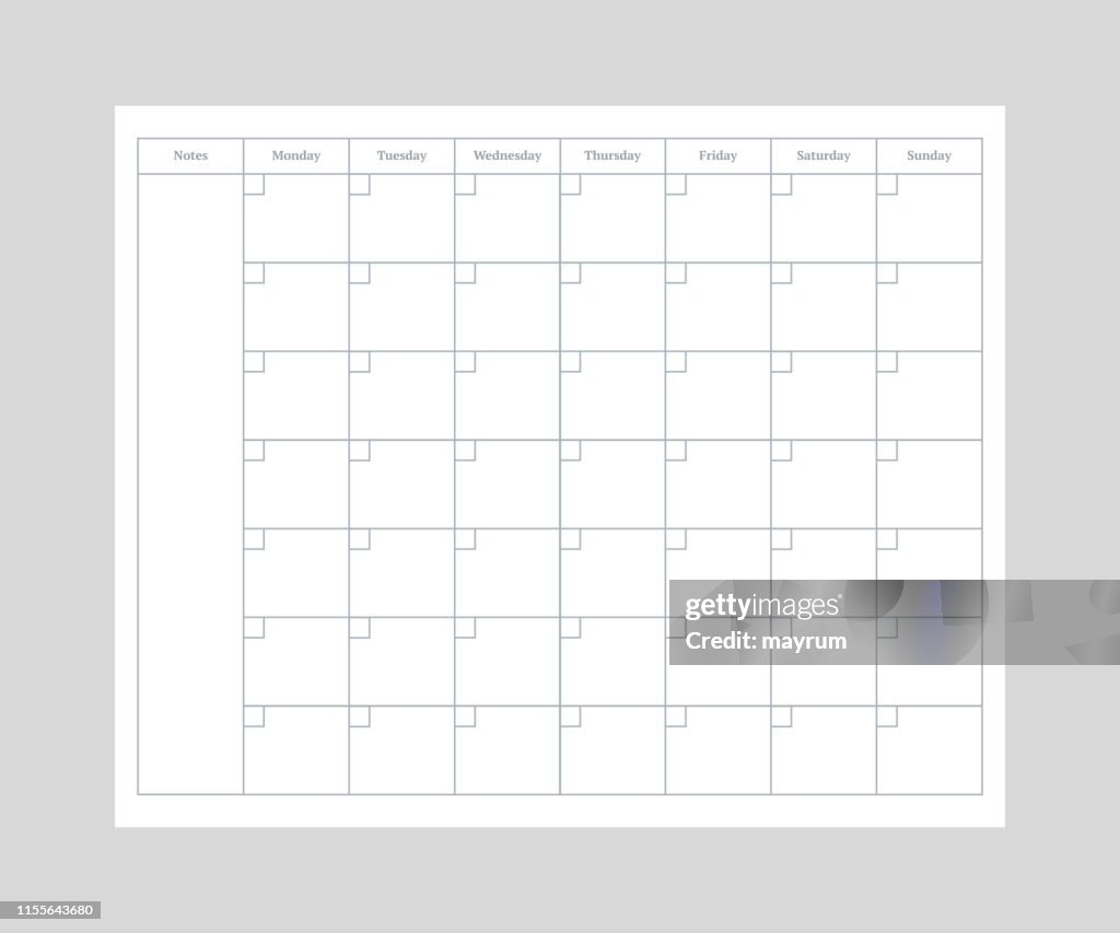 Weekly planner realistic vector mockup
