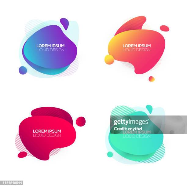 modern colorful fluid liquid abstract elements, gradient flat style design - liquid splash stock illustrations