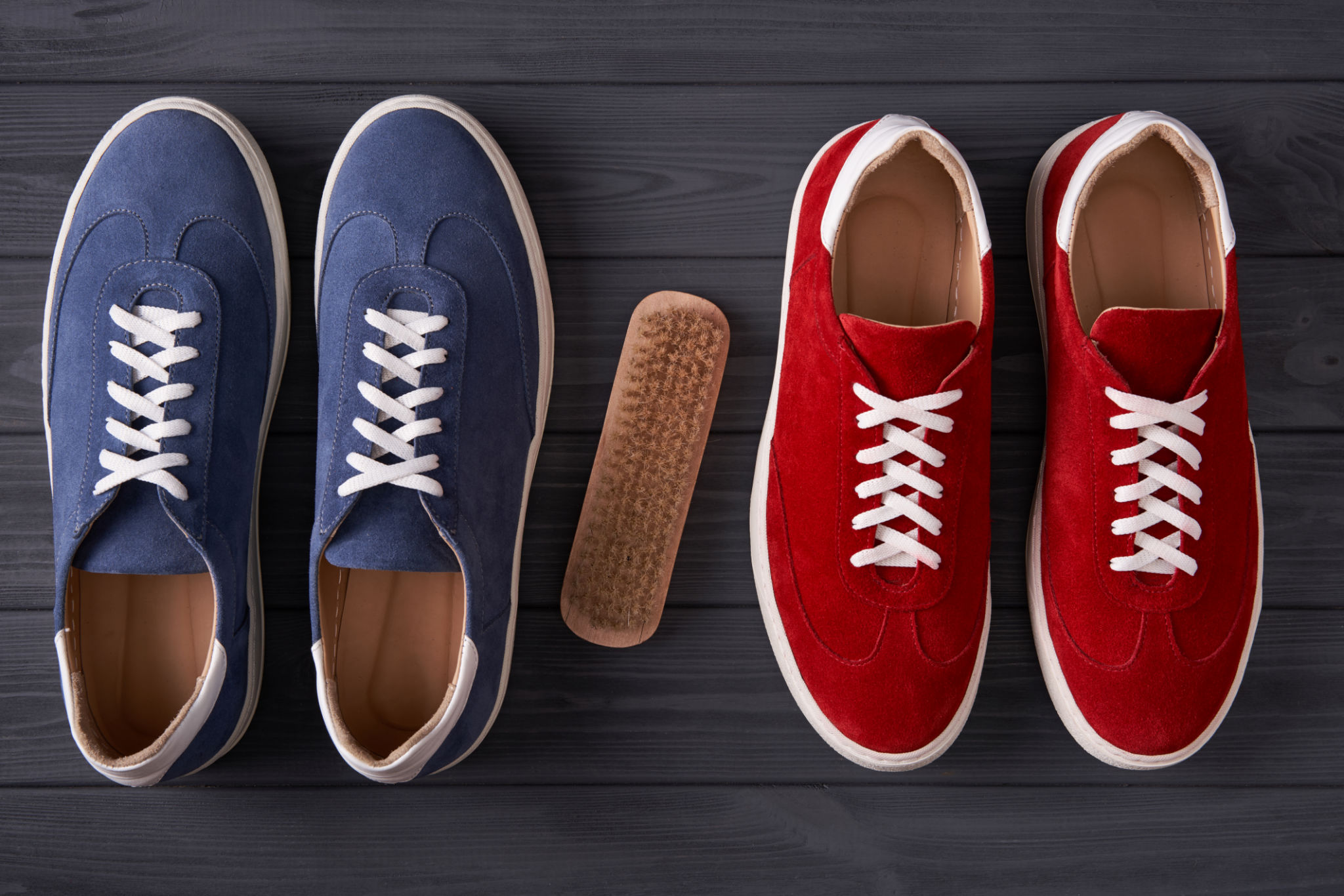 brushing sneakers