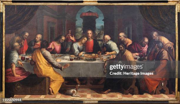 The Last Supper, 1604. Found in the Collection of Museo Civico, Sansepolcro. Artist Cantagallina, Remigio .