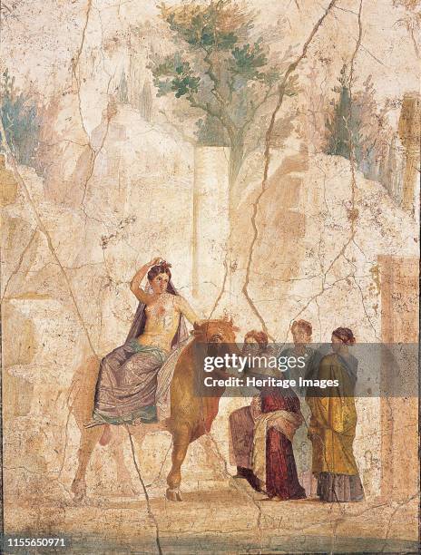 The Rape of Europa, 1st H. 1st cen. AD. Found in the Collection of Museo Archeologico Nazionale di Napoli. Artist Roman-Pompeian wall painting.