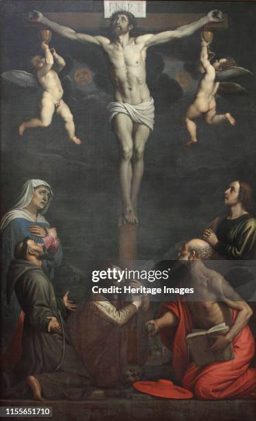 The Crucifixion with Saints, Early 17th cen.. Found in the Collection of Museo Civico, Sansepolcro. Artist Cresti , Domenico .