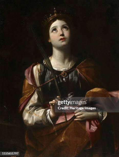 Saint Catherine of Alexandria, circa 1606. Found in the Collection of Museo del Prado, Madrid. Artist Reni, Guido .