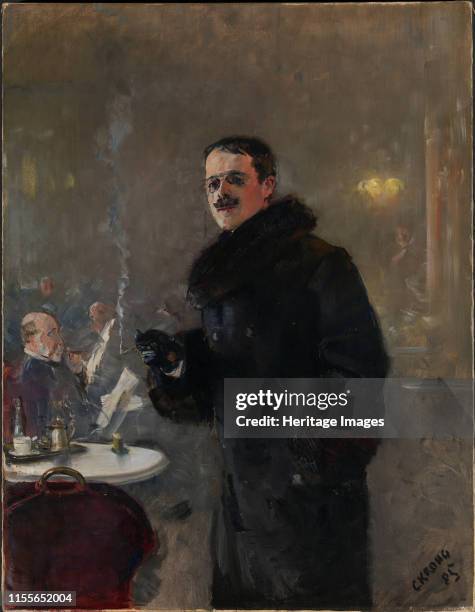 Portrait of Gerhard Munthe , 1885. Found in the Collection of Nasjonalmuseet for Kunst, Arkitektur og Design, Oslo. Artist Krohg, Christian .