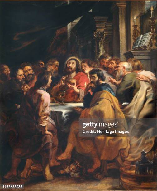 The Last Supper, 1631-1632. Found in the Collection of Pinacoteca di Brera, Milan. Artist Rubens, Pieter Paul .