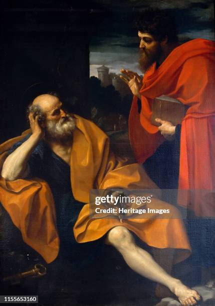 The Apostles Saint Peter and Saint Paul, circa 1605. Found in the Collection of Pinacoteca di Brera, Milan. Artist Reni, Guido .