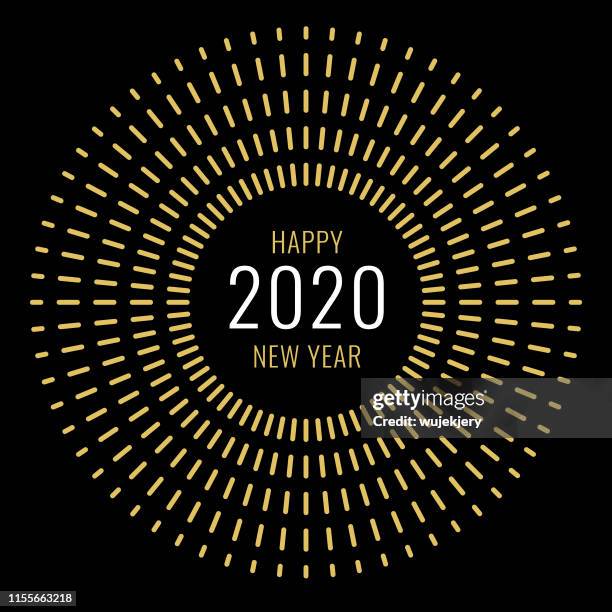 new year's card 2020 with fireworks, modern design - 2020 stock illustrations