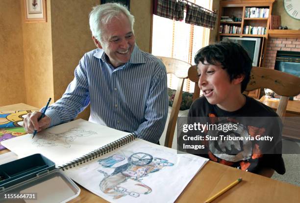 Bbisping@startribune.com Savage, MN., Thursday, 5/7/2009] "ARTHUR" creator and author Marc Brown and budding artist Connor Gordon drew together at...