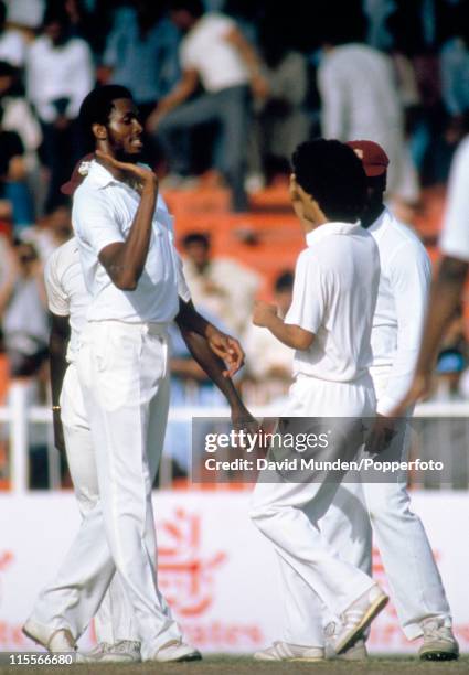 West Indies bowler Courtney Walsh after his devastating spell of fast bowling against Sri Lanka, during which he took 5 wickets for 1 run, in...