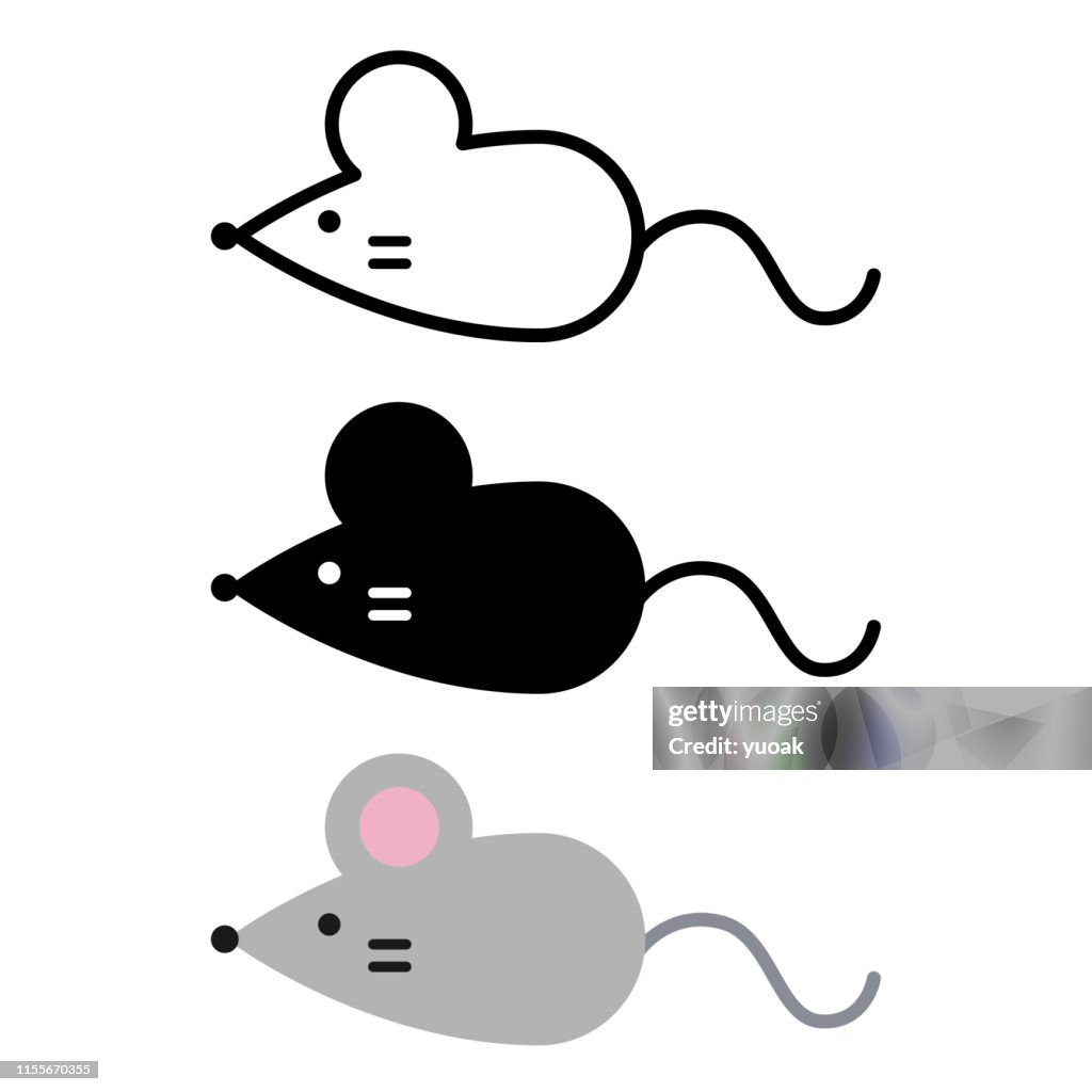 Icono Simple Del Ratón De Dibujos Animados Ilustración de stock - Getty  Images