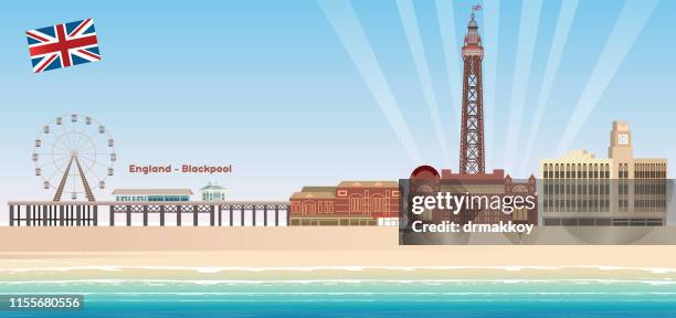 blackpool tower - blackpool tower vector stock illustrations